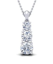 Alibaba-Abiding moissanite necklace 3 Stone Graduated Moissanite Sterling Silver Necklace